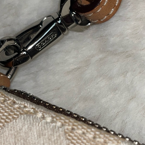 Coach 6094 Signature Leather Jacquard Demi cream Pouch Shoulder Bag Y2K - Picture 8 of 9